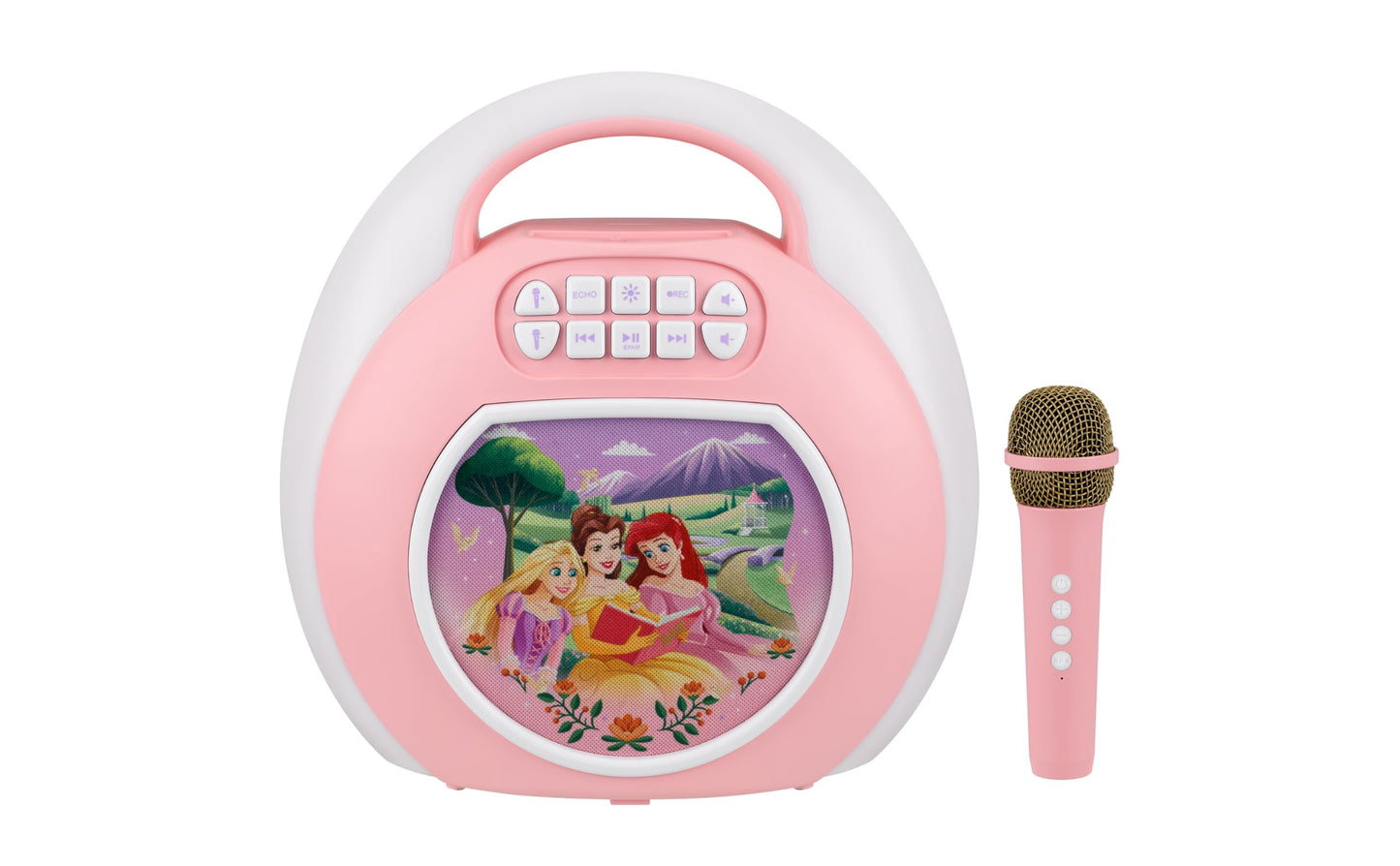 Disney Princess Karaoke Machine for Kids, Bluetooth Speaker with Wireless Microphone Designed for Fans of Disney Toys