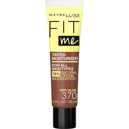 Fit Me Tinted Moisturizer, Fresh Feel, Natural Coverage, 12H Hydration, Evens Skin Tone, Conceals Imperfections, for All Skin Tones and Skin Types