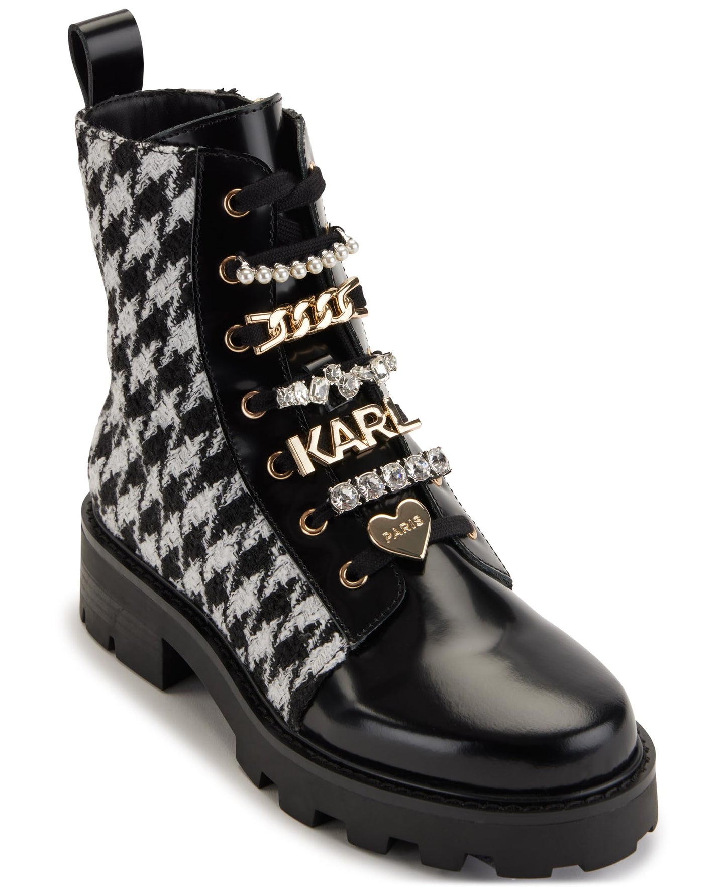 KARL LAGERFELD Women's Everyday Cold Weather Mela-Combat Boot
