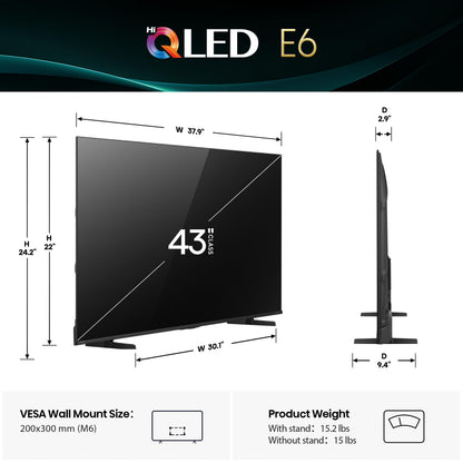 Hisense E6 Cinema Series Hi-QLED 4K UHD Smart Fire TV (E6QF) 2025