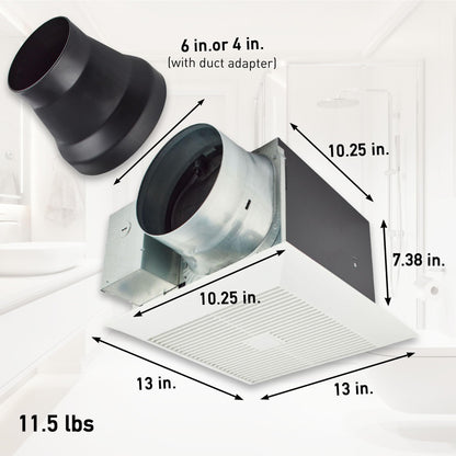 Panasonic WhisperGreen Select Ceiling Mount Exhaust Fan, Customizable, 110-130-