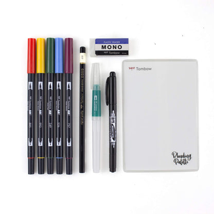 Tombow 56198 Watercolor Set. Includes Dual Brush Pens, Water Brush, Blending Palette, Guide, and More. Perfect for Beginner Watercolor Art!