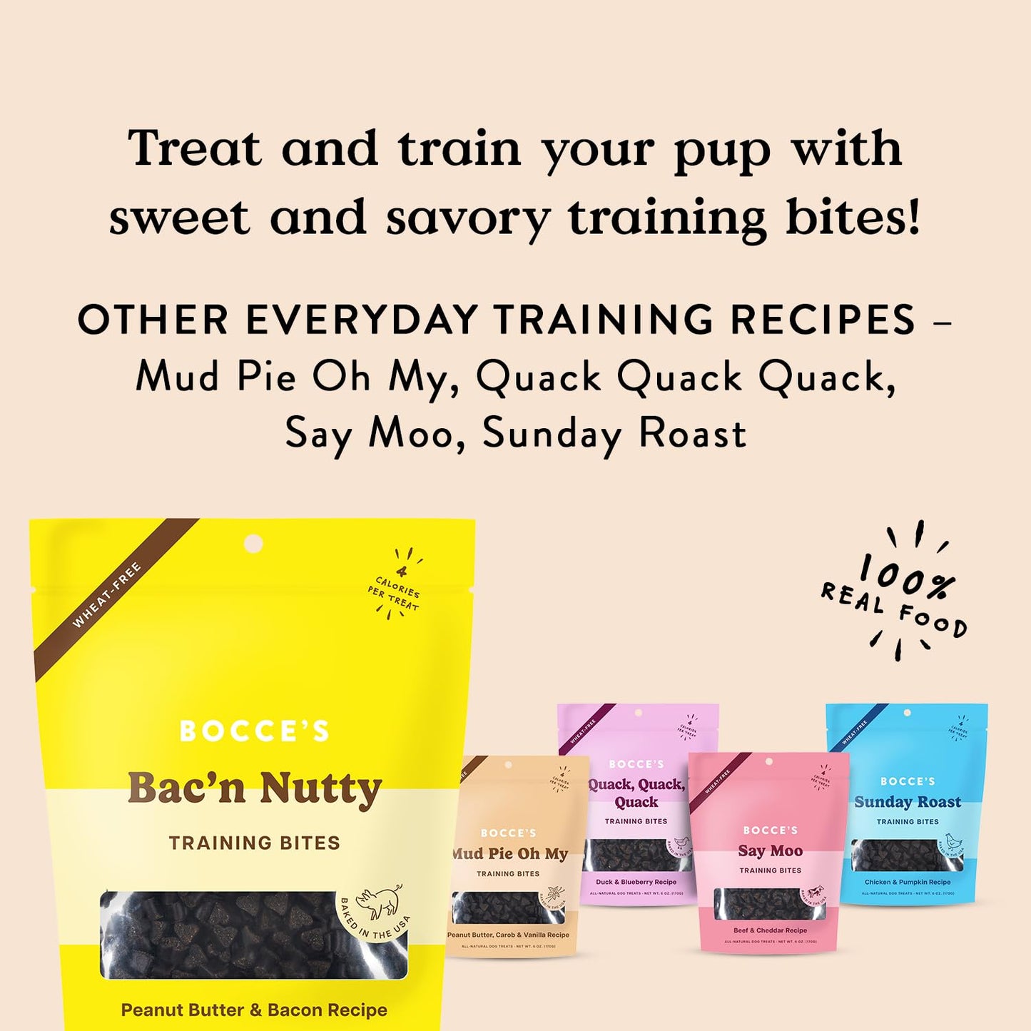 Bocce's Bakery Oven Baked Cheese Recipe Treats for Dogs, Wheat-Free Everyday Dog Treats, Made with Real Ingredients, Baked in The USA, All-Natural Soft & Chewy Cookies