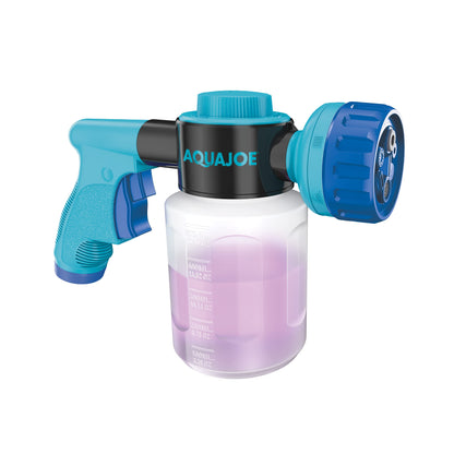 Aqua Joe AJ-MSG-TND Hose-Powered Multi Spray Gun W/ Quick Change Soap to Water Dial, 7 Spray Patterns, Holds Up To 17 Fl Oz