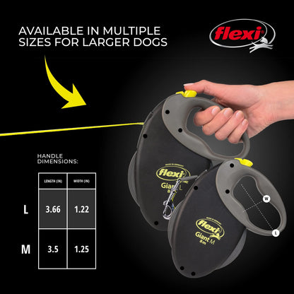 Flexi New Comfort Retractable Dog Leash (Tape), for Dogs X-Small to Large, 10-26 ft