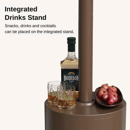 EAST OAK 48,000 BTU Patio Heater for Outdoor Use With Round Table Design, Double-Layer Stainless Steel Burner and Wheels, Outdoor Patio Heater for Home and Commercial, Bronze, 31.9" x 31.9" x 86.6"