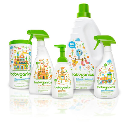 Babyganics Foaming Dish & Bottle Soap, Pump Bottle, Citrus, Plant-Derived Cleaning Power, Removes Dried Milk, 16 Fl Oz