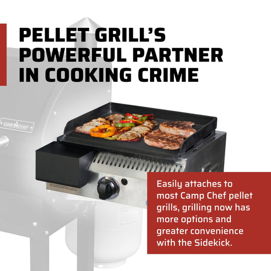 Camp Chef Sidekick Grill Accessory with Flat Top Griddle - Compatible 14" System