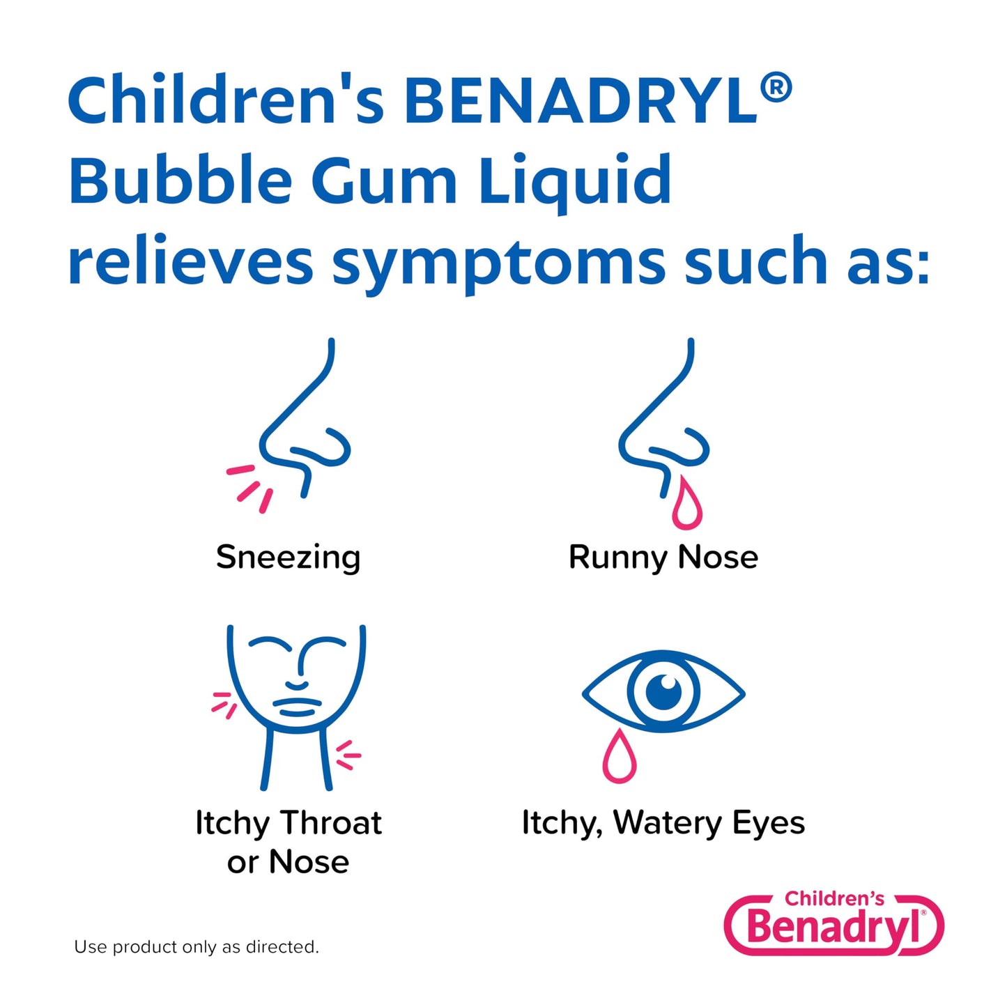 Benadryl Children's Allergy Relief Liquid Medicine with Diphenhydramine HCl, Kids' Allergy Syrup for Allergy Symptoms Like Runny Nose, Itchy Eyes & More