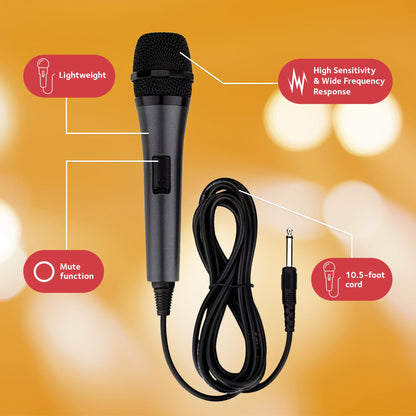 Singing Machine Karaoke Microphone, Black