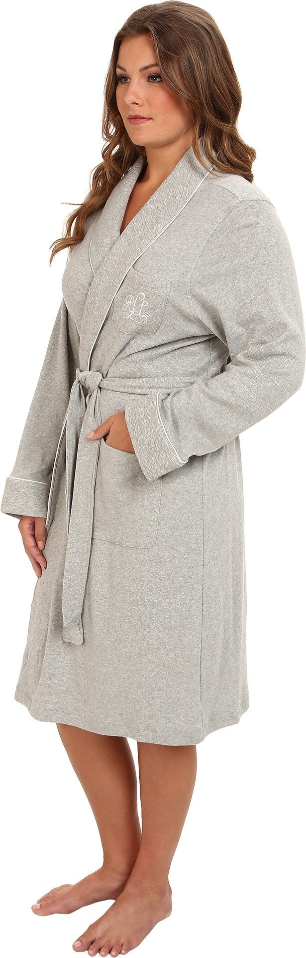 Lauren Ralph Lauren Plus Size Essentials Quilted Collar and Cuff Robe