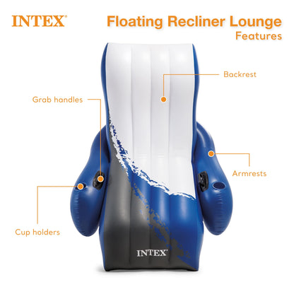 Intex Durable 18 Gauge Vinyl Inflatable Comfortable Pool Float Recliner Lounges