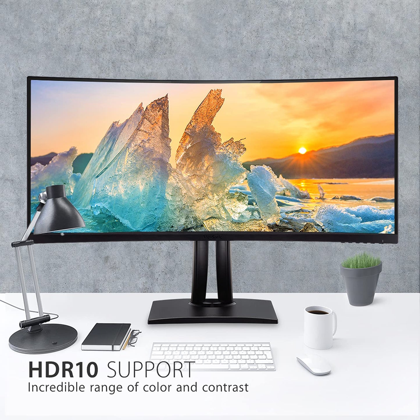 ViewSonic 1440p Ultrawide ColorPro Monitor, Curved Display with 100% sRGB and P