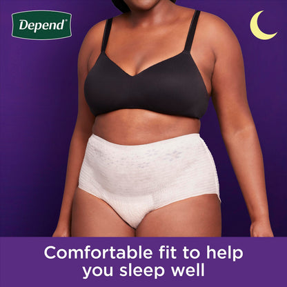 Depend Night Defense Adult Incontinence Underwear for Women, Disposable, Overnight, Small, Blush, 64 Count (4 Packs of 16), Packaging May Vary