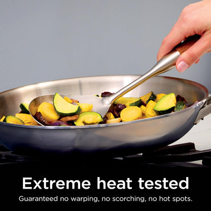 Ninja C90026 EverClad Commercial-Grade Stainless Steel 10.25" Fry Pan, Tri-Ply Pans, Oven Safe to 600°F, PFAS Safe, All Stovetops & Induction Compatible
