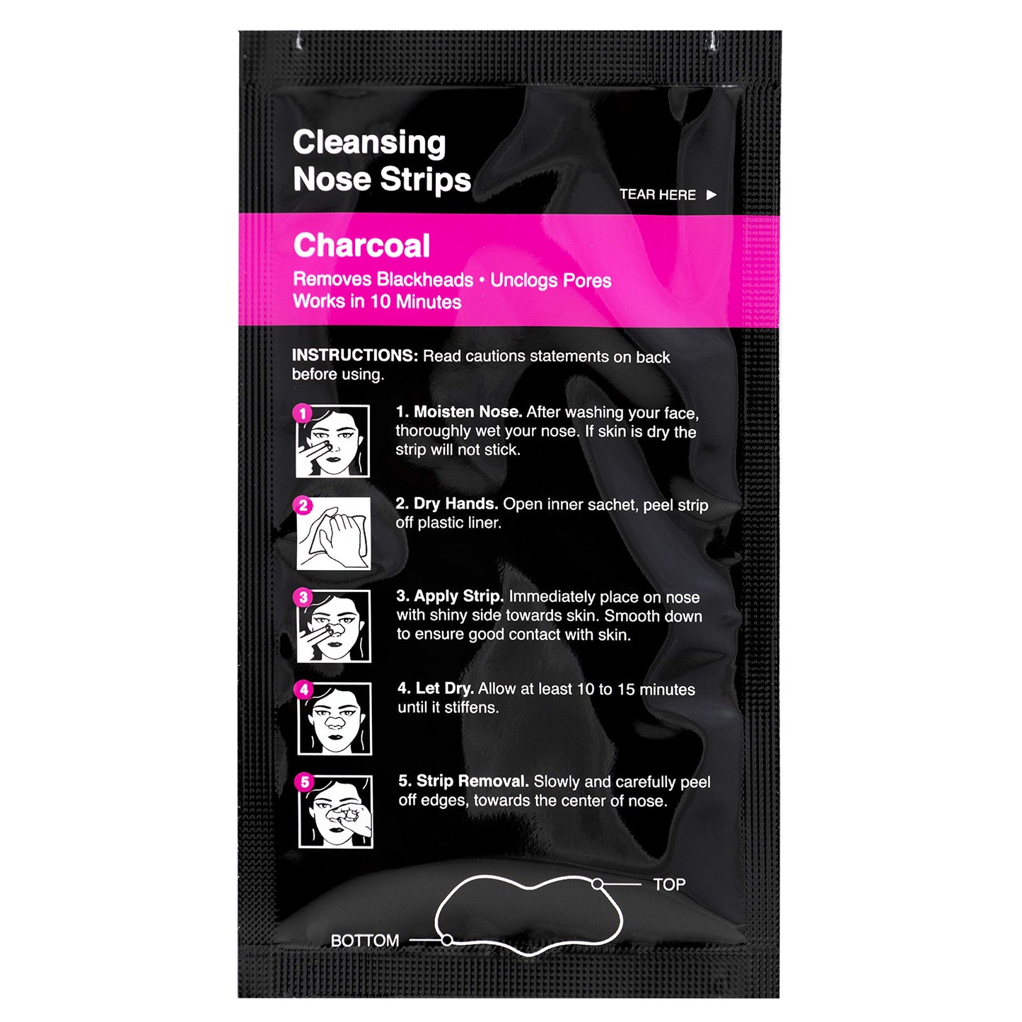 Global Beauty Care 18 Nose Cleansing Strips of Activated Charcoal Nose Strips For Blackheads Removal Charcoal Blackhead Remover Strips - 18 Ct