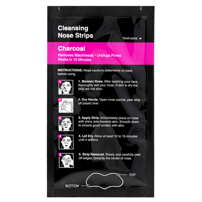 Global Beauty Care 18 Nose Cleansing Strips of Activated Charcoal Nose Strips For Blackheads Removal Charcoal Blackhead Remover Strips - 18 Ct