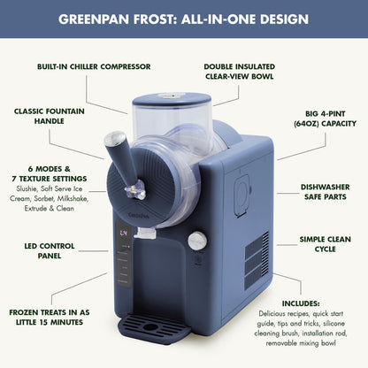 GreenPan Frost Ice Cream & Frozen Drink Recipe Book, 65+ Recipes, Quick Easy Ti