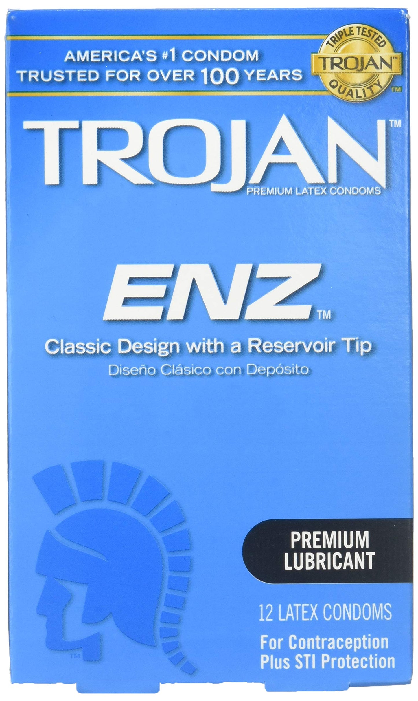 Trojan ENZ Premium Lubricant Latex Condoms - 12 ct, Pack of 3
