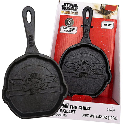 Star Wars DIY Pancake Making Kit, Mandalorian The Child Shaped Cast Iron Skillet with Mix for Pancakes, Baking Gift Sets, 3.52 Ounces