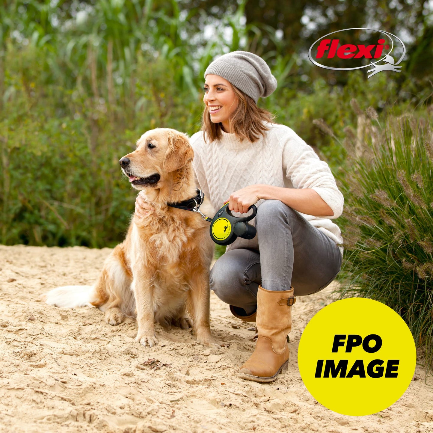 Flexi New Comfort Retractable Dog Leash (Tape), for Dogs X-Small to Large, 10-26 ft
