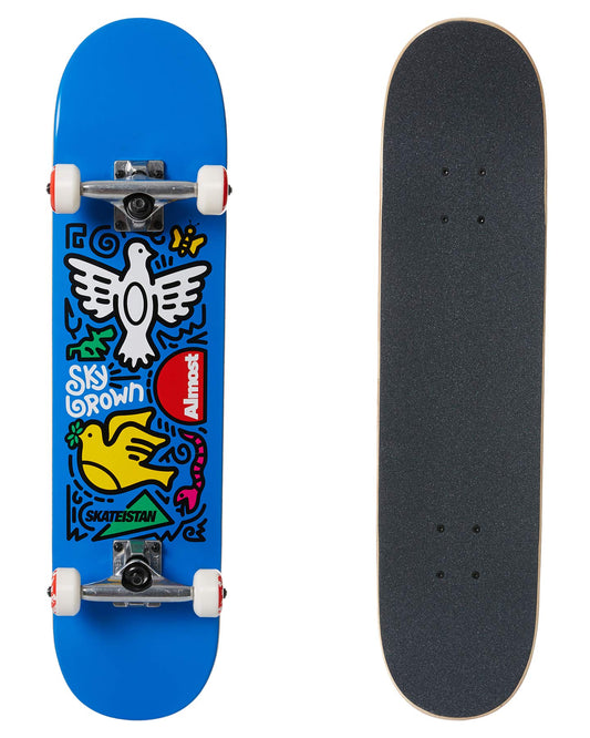 Almost Skateboards Complete Skateistan Sky Brown Doodle Blue 7.5"