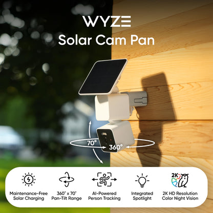 WYZE Solar Cam Pan, Security Cameras Wireless Outdoor