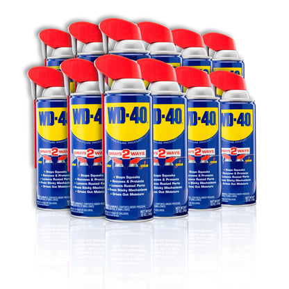 WD-40 Original Formula, Multi-Use Product with Smart Straw Sprays 2 Ways,12 OZ [12-Pack]