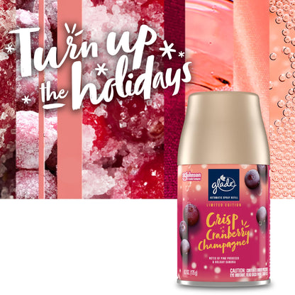 Glade Automatic Spray Refill, Air Freshener for Home and Bathroom, Crisp Cranberry Champagne, 6.2 Oz