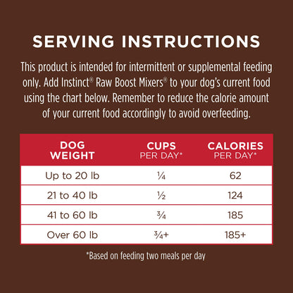 Instinct Raw Boost Mixers Freeze Dried Raw Dog Food Topper, Grain Free (Pack of 6)