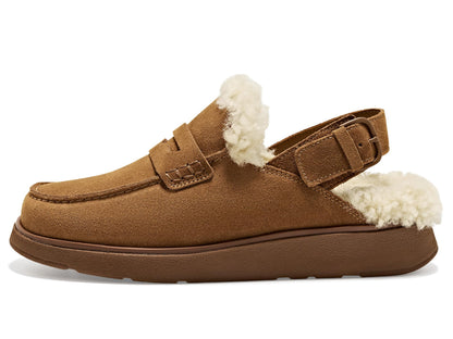 FitFlop Women's Gen-FF Suede Shearling Loafer Back-Strap Mules