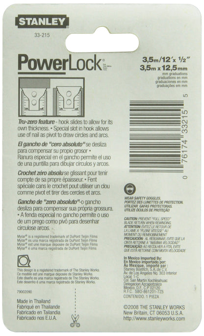 Stanley 33-215 12-Feet by1/2-Inch PowerLock Tape Rule