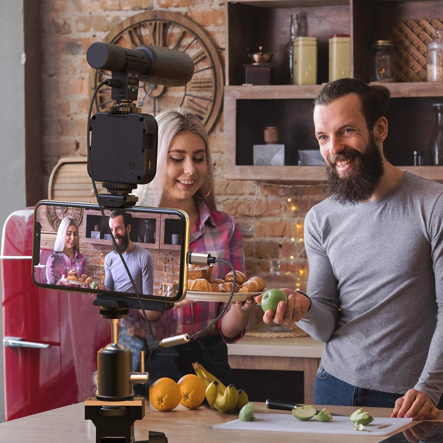 DigiPower Follow ME #GoViral Vlogging Kit for Cameras & Phones | with Microphone, 36 LED Light, Smartphone Grip, Wireless Shutter Remote, Tripod | Vlogging Equipment for YouTube, Instagram & Tiktok