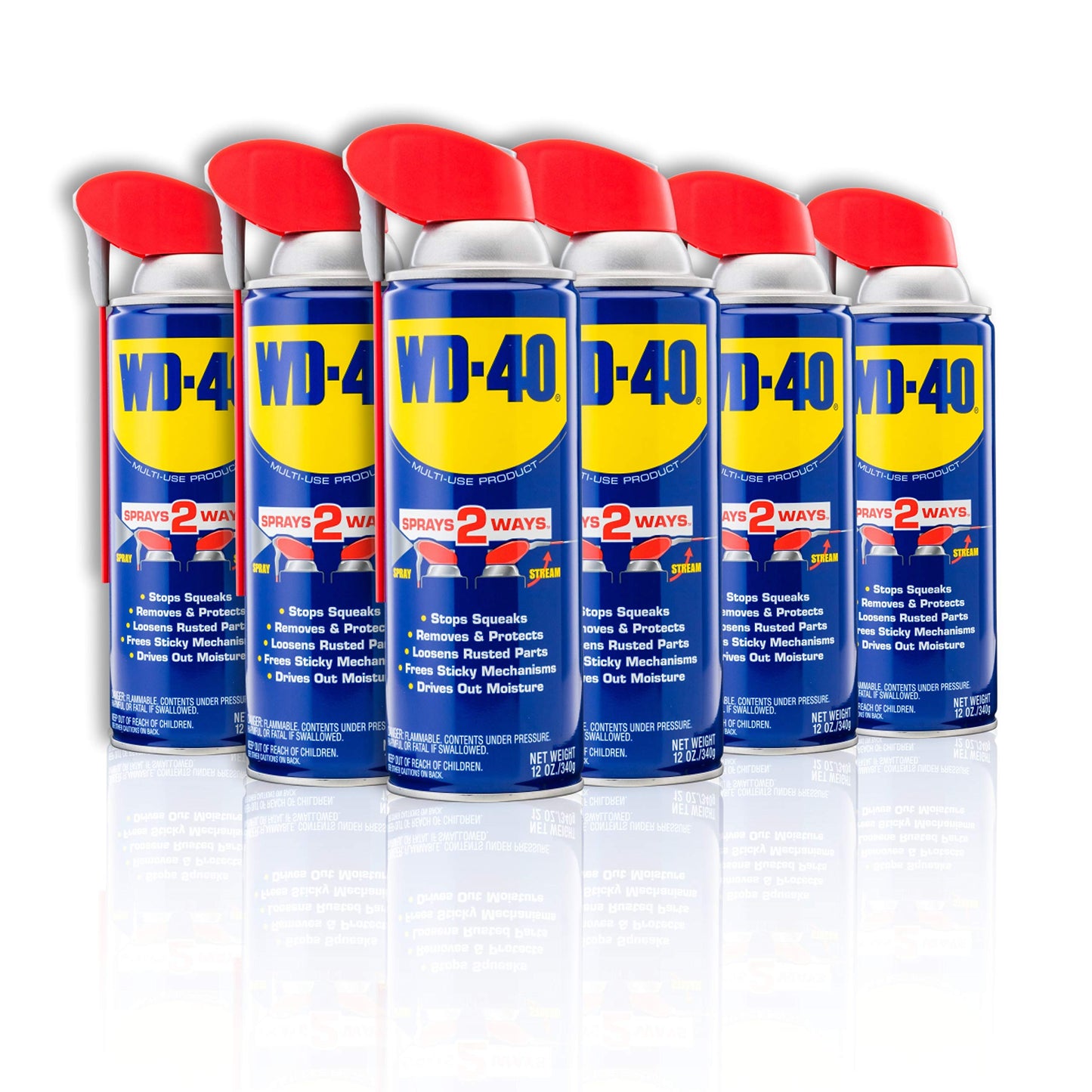 WD-40 Original Formula, Multi-Use Product with Smart Straw Sprays 2 Ways,12 OZ [12-Pack]