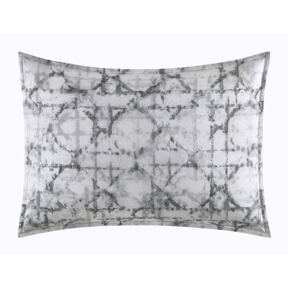 Vera Wang Layered Geometric Cotton Grey Duvet Cover