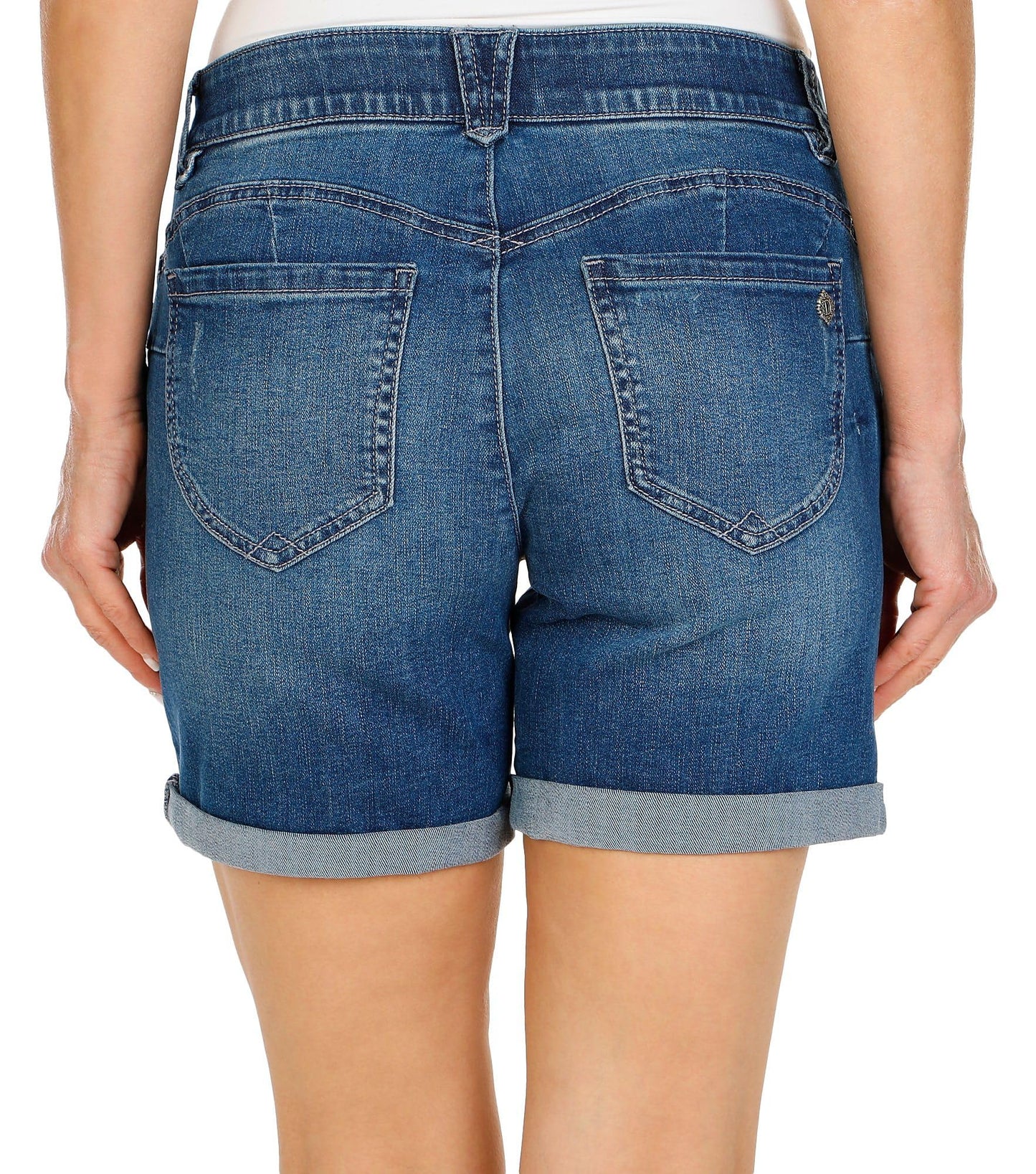 Democracy womens "Ab"solution Petite 6" Cuffed Denim Short