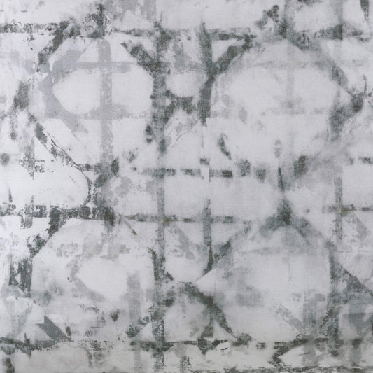 Vera Wang Layered Geometric Cotton Grey Duvet Cover
