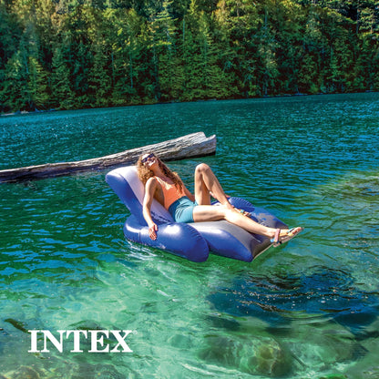 Intex Durable 18 Gauge Vinyl Inflatable Comfortable Pool Float Recliner Lounges