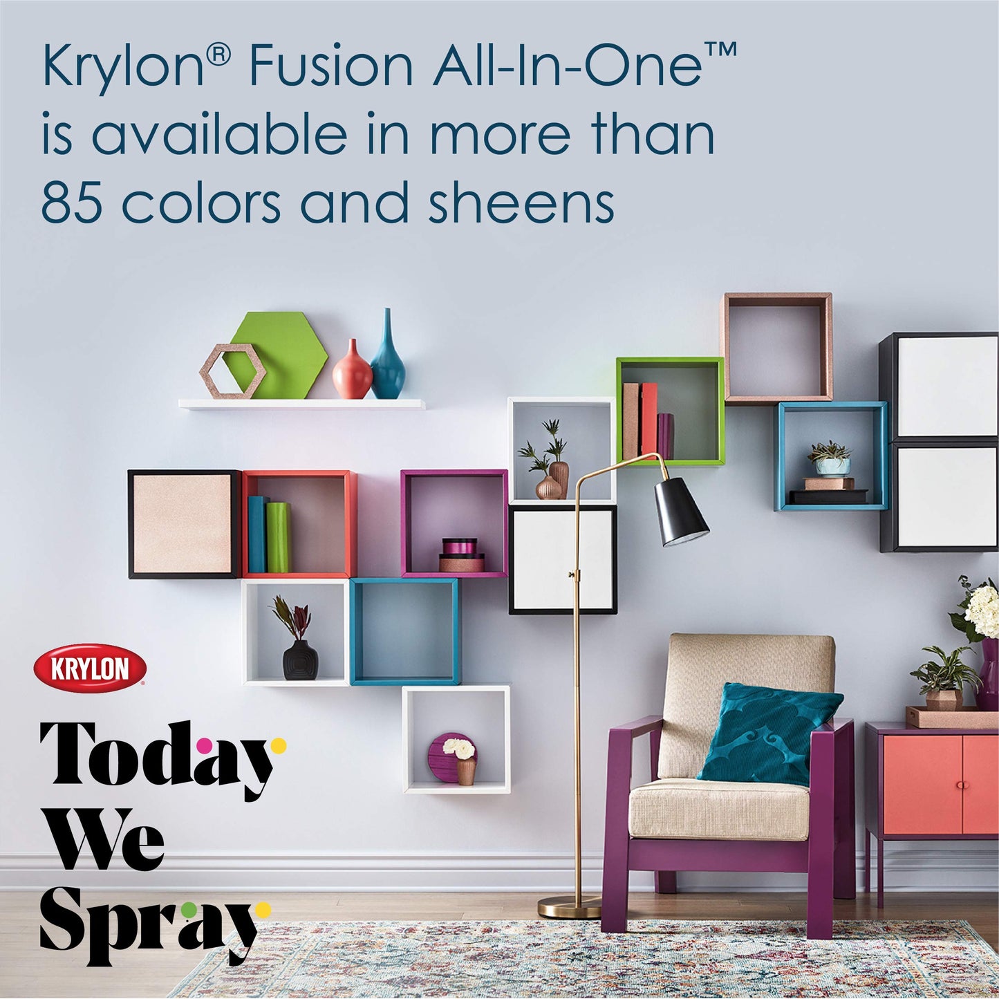 Krylon K02727007 White Fusion All-In-One Paint & Primer Spray Paint, Gloss