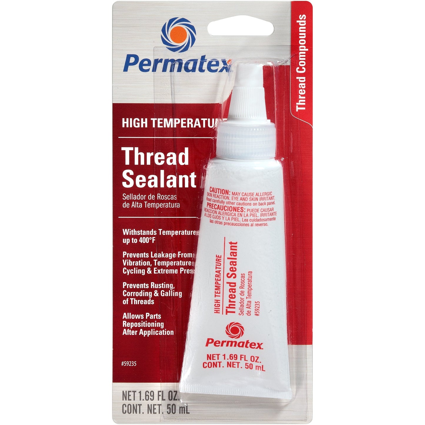 Permatex 59214 High Temperature Thread Sealant, 6 ml Tube