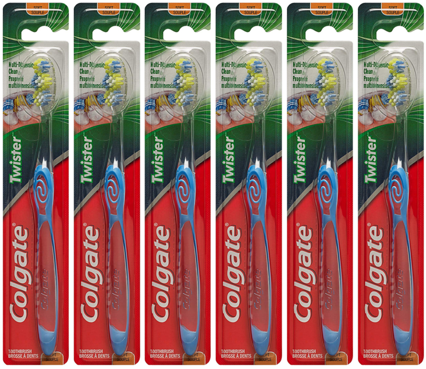 Colgate Slimsoft Floss-Tip Charcoal Toothbrush (Pack of 6)