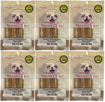 Nature's Choice Sweet Potato & Duck Meat Sticks Grain-Free Dog Chews, 2 Ounces Each