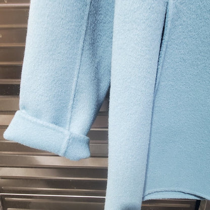 SHAWL COLLAR DOUBLE FACE BLAZER,CORSICA SEA