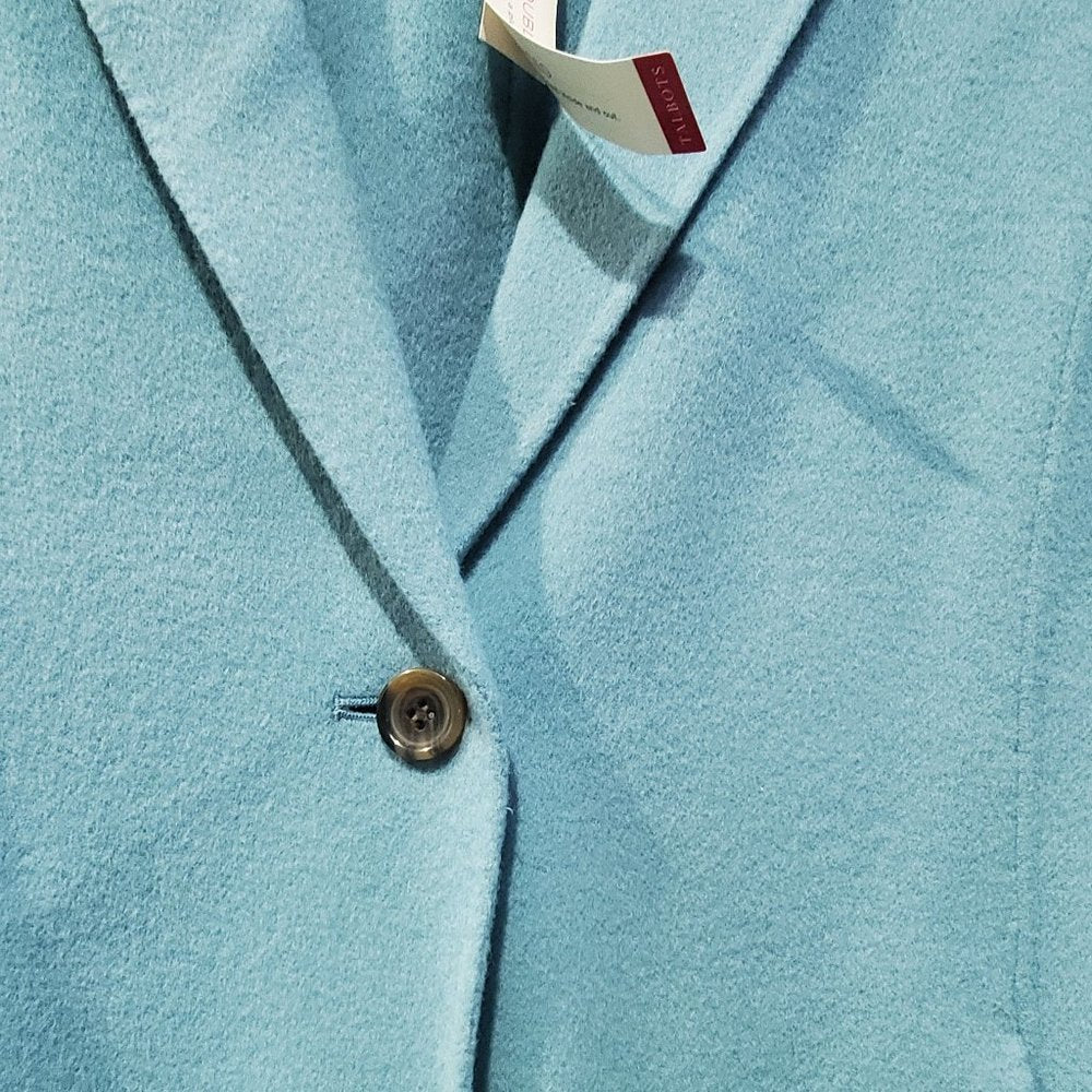 SHAWL COLLAR DOUBLE FACE BLAZER,CORSICA SEA