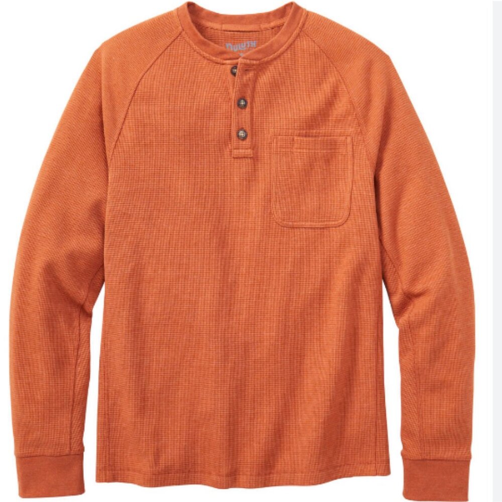 Men's Burly Thermal Standard Fit Henley, 50311 RDY XLG