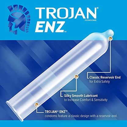 Trojan ENZ Armor Spermicidal Lubricated Condoms - 12 Count