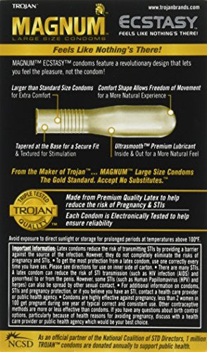 Trojan Condom Magnum Ecstasy Ultrasmooth Lubricated