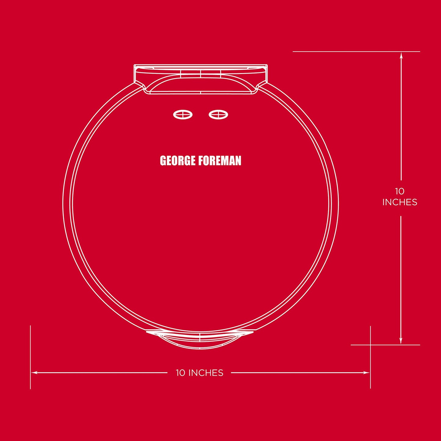 George Foreman Electric Quesadilla Maker, Red, GFQ001 10 Inch