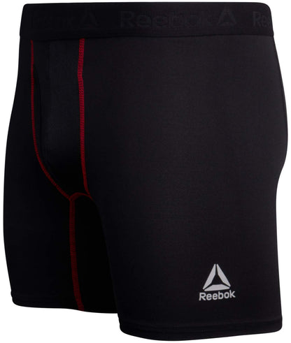 Reebok Men's Boxer Briefs - 4 Pack Soft Performance Boxers w Men with Fly Pouch