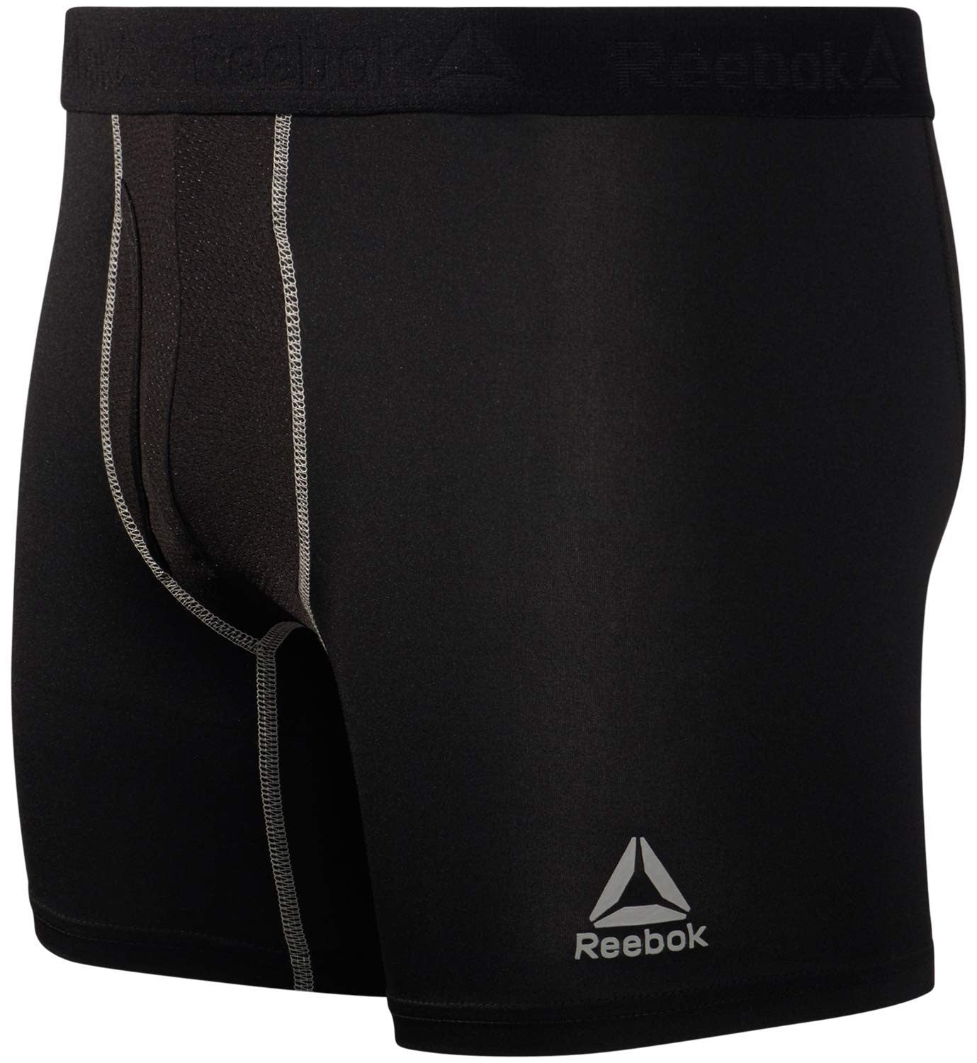 Reebok Men's Boxer Briefs - 4 Pack Soft Performance Boxers for Men w Fly Pouch
